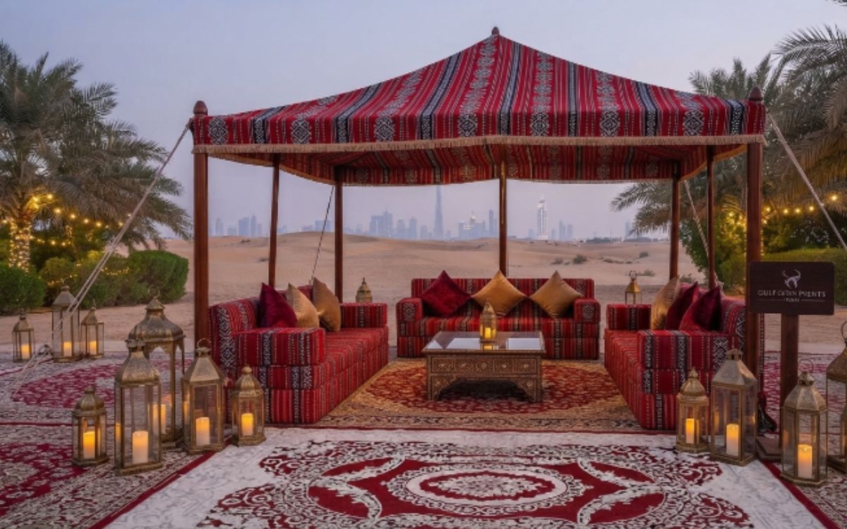 Arabic majlis and Sadu tent in Dubai