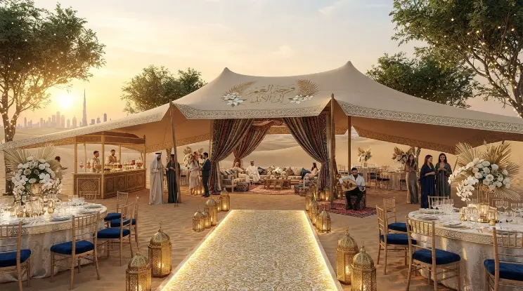 Open Stretch Tent for a beach wedding in Dubai