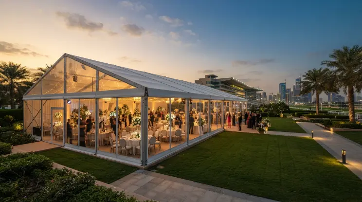Premium wedding marquee on an Emirates Hills lawn