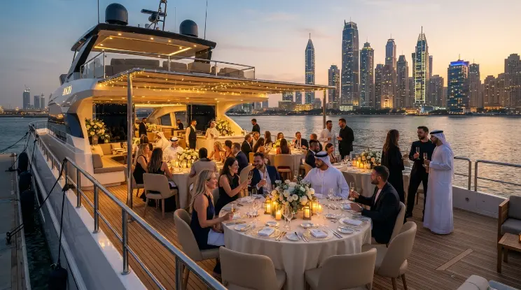 Traditional dhow cruise decoration in Dubai